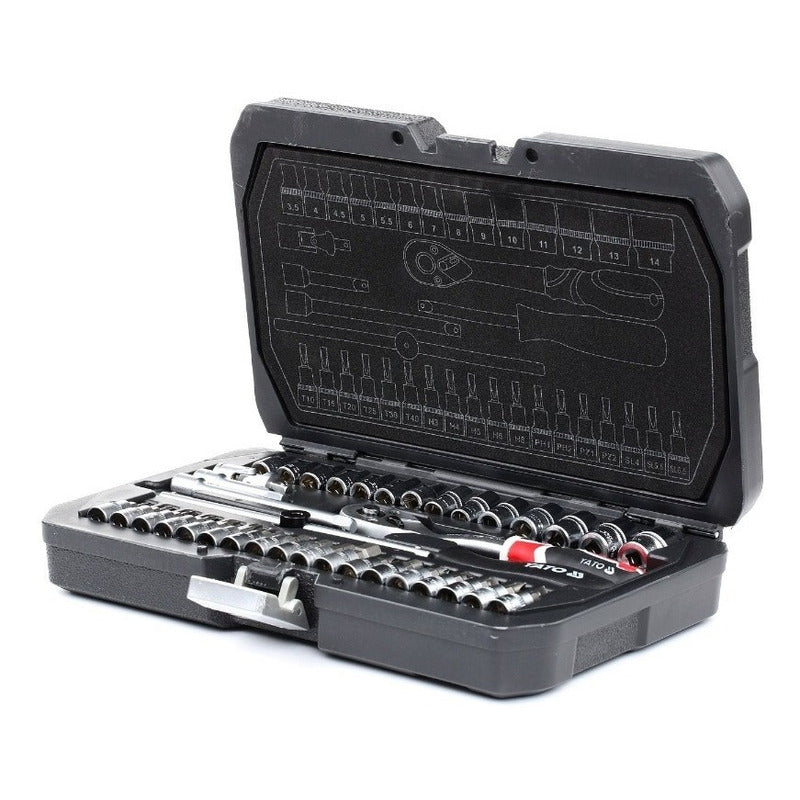 Juego De Dados [] 1/4 38 Piezas Yato Yt-14471 Maleta