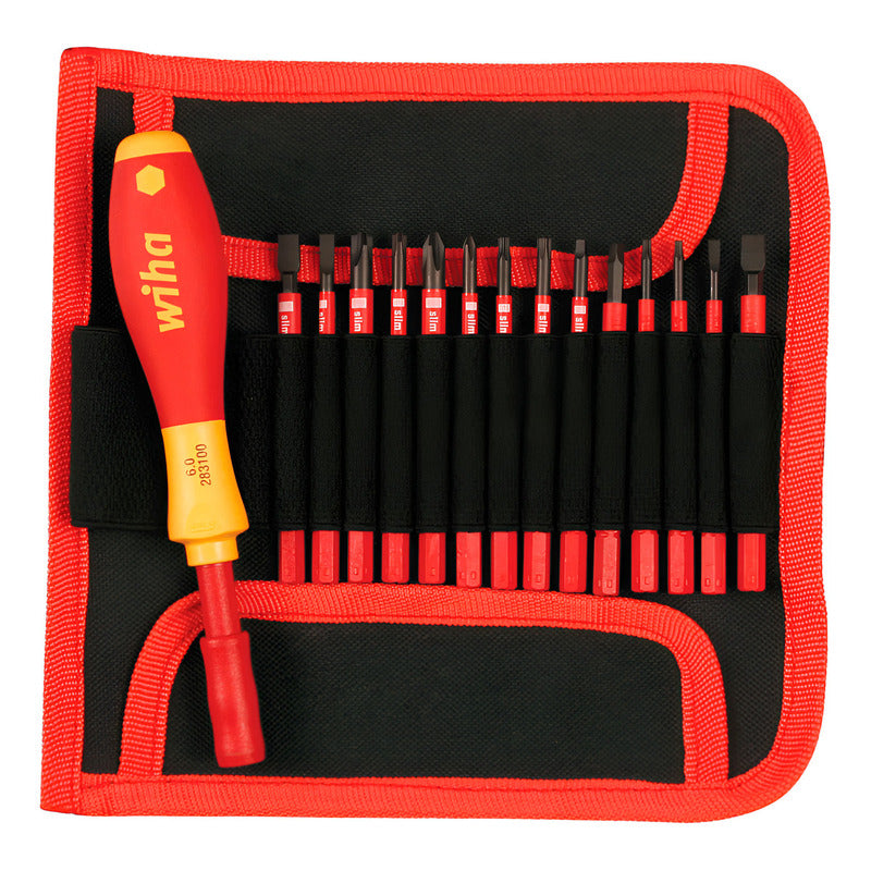 SET ATORNILLADOR PUNTAS INTERCAMBIABLES 15 PCS AISLADO VDE WIHA 28390