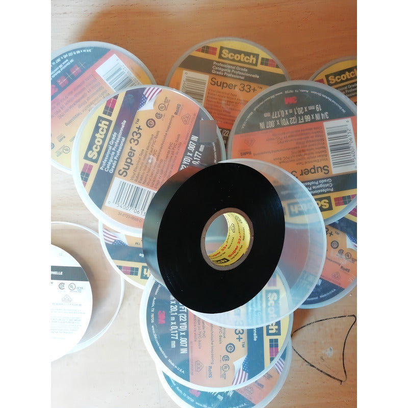 3m Super33+ Cinta Aisladora 19mmx20.1mx0.177mm Negro Liso