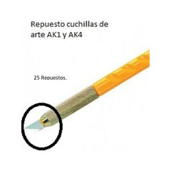 Repuesto Cuchillos Arte Olfa: Ak-1 Y Ak-4. 25 Unidades