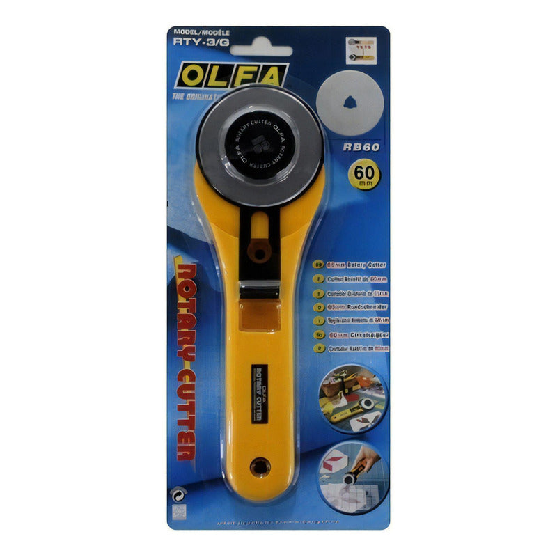 Cortante Rotativo Olfa Rty-3/g 60mm Plástico Textil Con Traba Seguridad