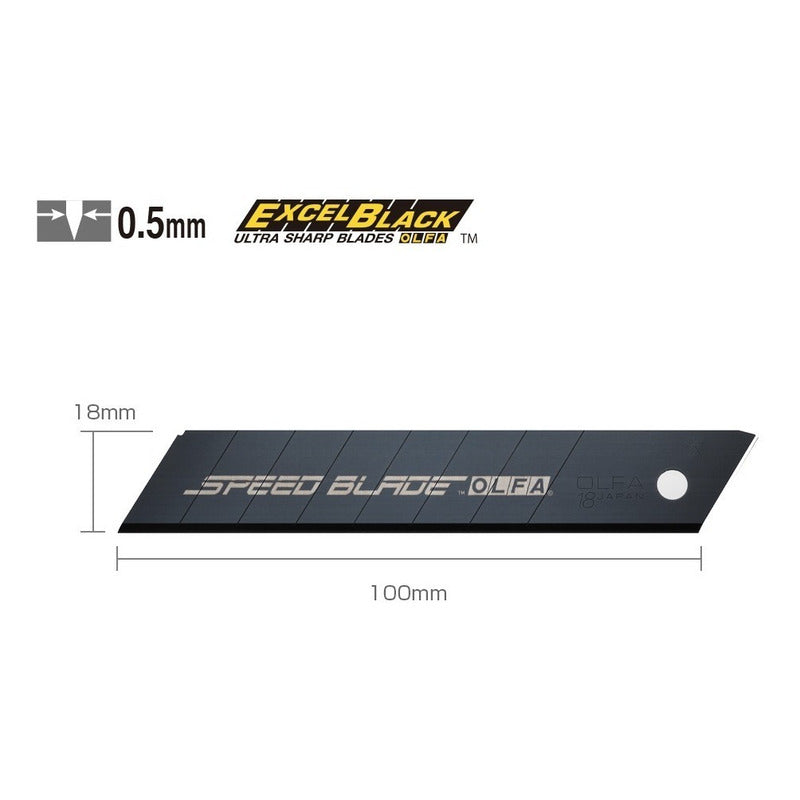 Cuchillas Olfa Speed Blade 18mm 5 Uds Recubiertas De Flúor Negro