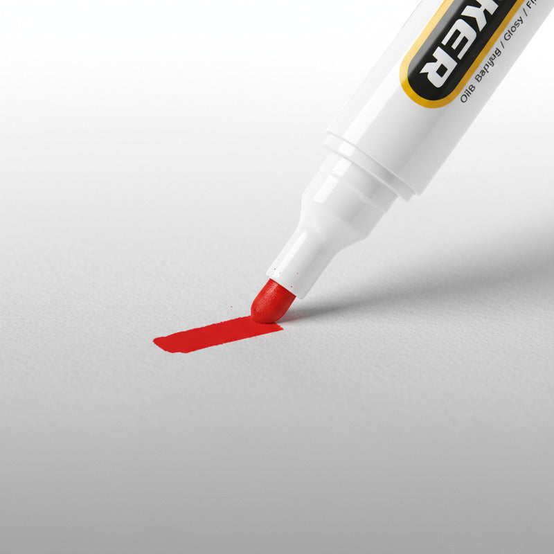 Marcador Óleo Monami Pro Paint Rojo Punta Redonda Resistente Agua