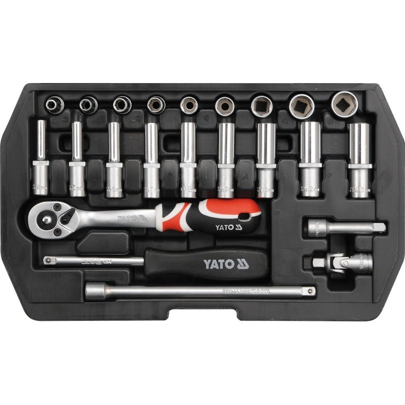 Juego De Dados [] 1/4 23 Piezas - Yato Yt-14451 Maleta