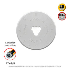 Cuchillas Rotativas Olfa Rb28-2 28mm Pack 2 Unidades Para Cortador Rty-1/g