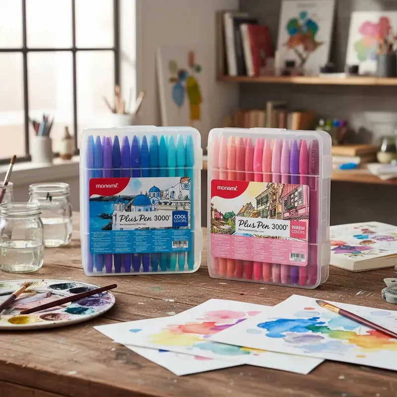 Lápices De Color Monami Plus Pen 3000 Set 48 Colores Cálidos