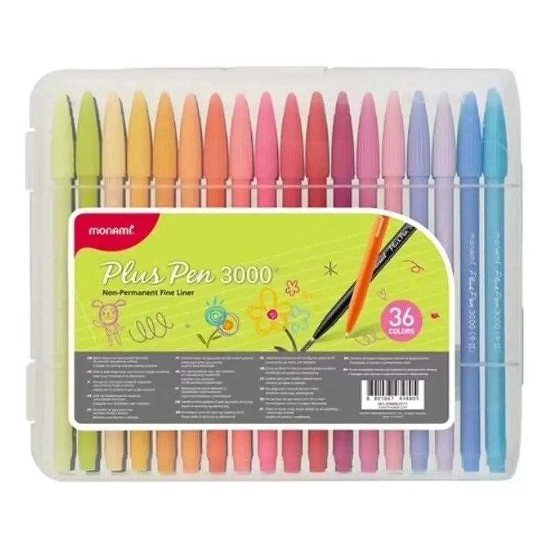 Monami Plus Pen 3000 36 Rotuladores Con Estuche