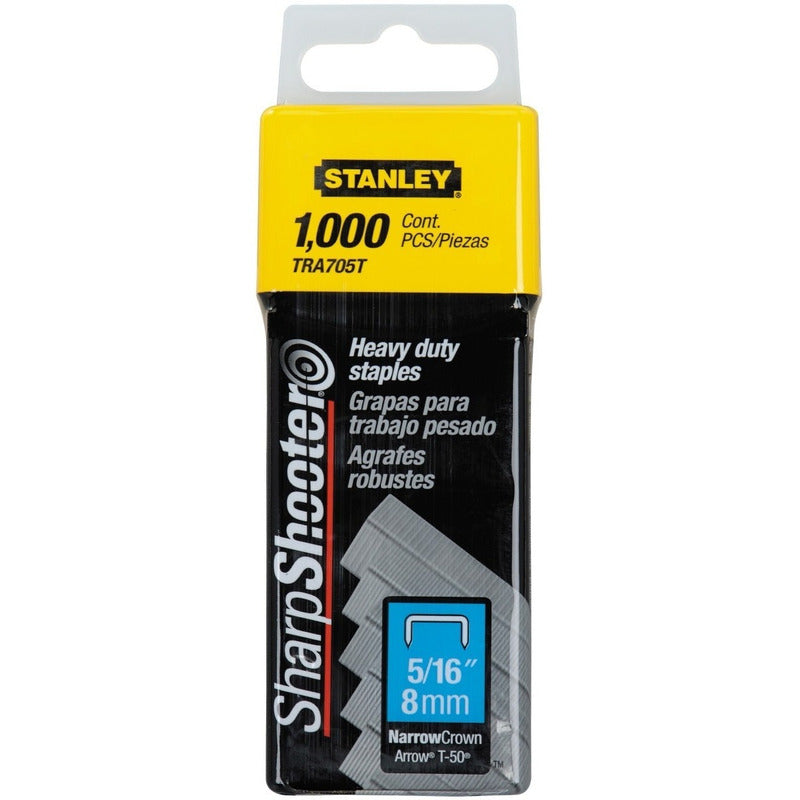 Grapas Stanley T50 5/16   (8mm) Caja 1000 Unidades Tra705t