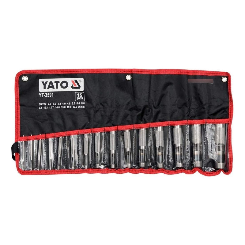 Juego De Sacabocados De Golpe 15pcs - Yato Yt-3591