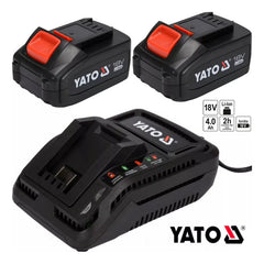 Kit 2 Baterías Yato Polonia  4.0 Ah  + Cargador 18v  Nuevos.